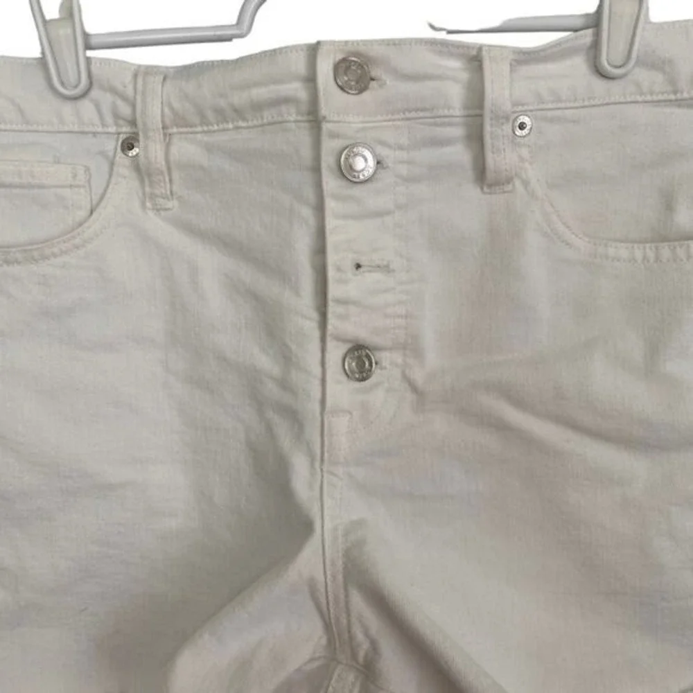 J. Crew Denim Shorts Womens 30 White High‎ Rise Button Fly Raw Hem Cut Off